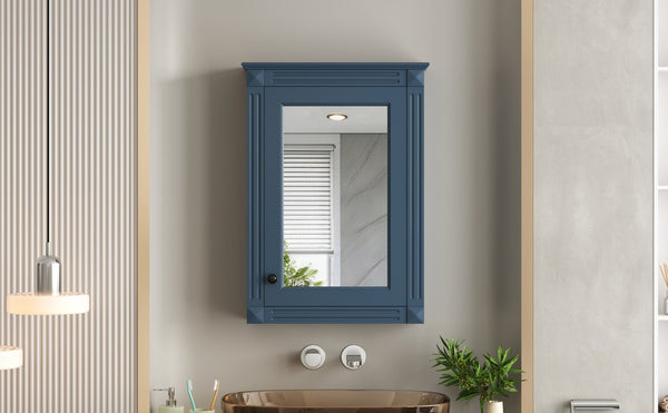 English Elm 20" Wall Mount Medicine Cabinet Mirrored Door Soft Close Adjustable Shelf Bathroom N710P317680C