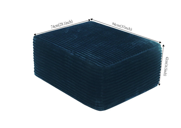 English Elm 373-001/Ottoman//Black/Plush - Luxurious Versatile Plush Ottoman For Seating, Footrest & Decor Essentials W3975P391668