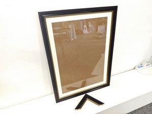 English Elm 24x32 Solid Wood Picture Frame with Replaceable Canvas, Organic Acrylic Glass, Elegant Wall Art Decor Black T3976P383250