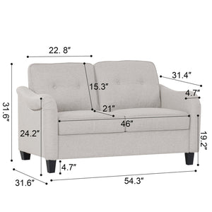 English Elm 3 Piece Living Room Sofa Set – Modern 3-Seater, 2-Seater Loveseat & Accent Armchair For Comfort W680S00083