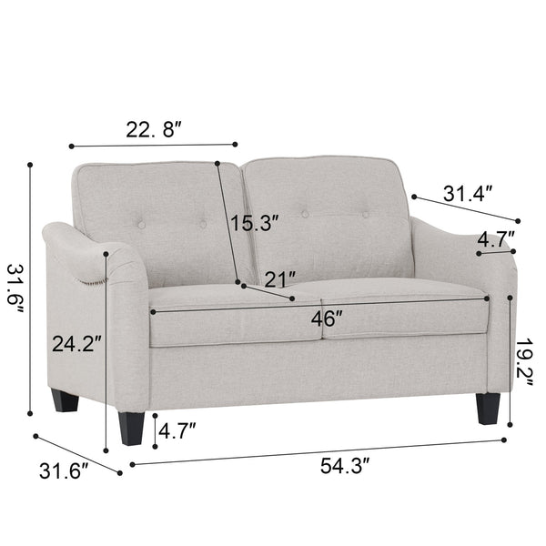 English Elm 3 Piece Living Room Sofa Set – Modern 3-Seater, 2-Seater Loveseat & Accent Armchair For Comfort W680S00083