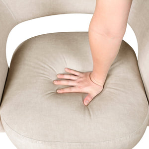 English Elm Modern Swivel Accent Chair in Lux Velvet Upholstery with Solid Wood Base, Compact Stylish Seating taupe 27.75 L x 26.5 W x 19.75 H B011P283815