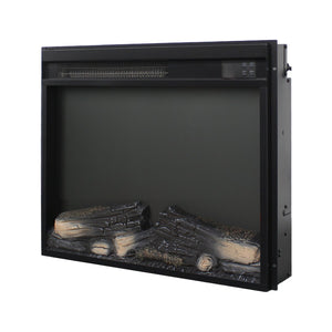 English Elm 23 Inch Electric Fireplace Insert with Led Log Set Infrared Remote and Timer Control W1769P383499