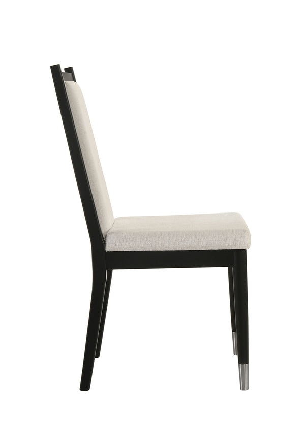 English Elm Contemporary Northall Arm Chair with Sleek Upholstery and Minimalist Profile for Modern Dining Spaces Black,White 42 L x 20 W x 10 H B2741P404846