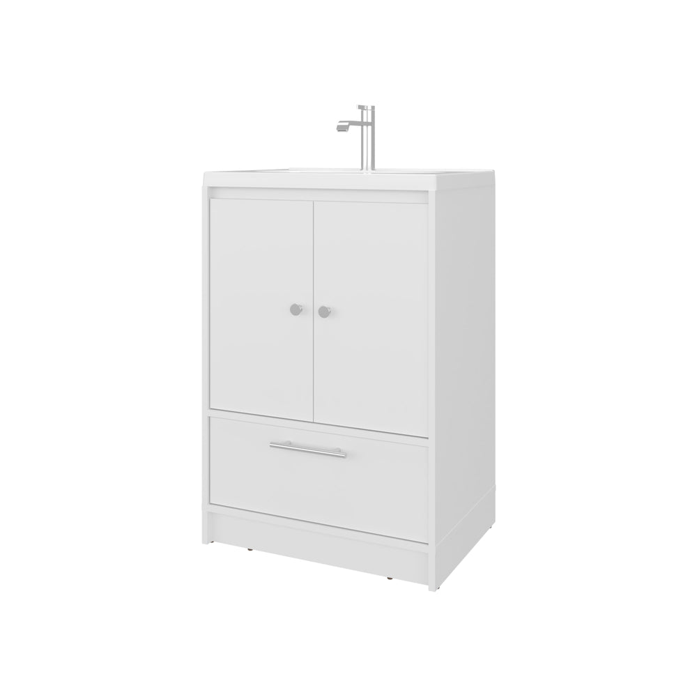 English Elm White 36" 2-Door Freestanding Bathroom Vanity with Sink, Bottom Drawer Storage, Clean Timeless Look B062P355544