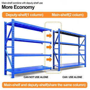 English Elm Four-tier Powder-coated Steel Shelving Unit with Adjustable Rack for Garage Storage W3752S00012