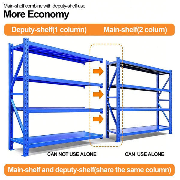 English Elm Four-tier Powder-coated Steel Shelving Unit with Adjustable Rack for Garage Storage W3752S00012