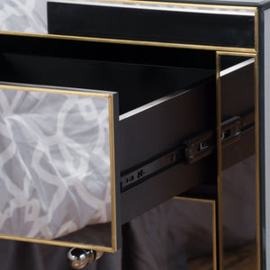 English Elm Christopher Knight Home® - Elegant Mirrored Nightstand Gold-Edged 3-Drawer Accent Table with Ample Storage & Reflective Glam (26") 57778.00