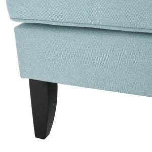 English Elm Christopher Knight Home® - CLUB Chair with Plush Padded Seat and Birch Legs, Upholstered Fabric Accent Chair for Living Room Comfort Light Blue 30.65 L x 29.75 W x 28.75 H 60165.00