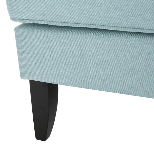 English Elm Christopher Knight Home® - CLUB Chair with Plush Padded Seat and Birch Legs, Upholstered Fabric Accent Chair for Living Room Comfort Light Blue 30.65 L x 29.75 W x 28.75 H 60165.00