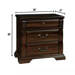 English Elm Cherry Finish Transitional Nightstand Solid Wood Felt Lined Drawer Bedroom Bedside B2741P436967