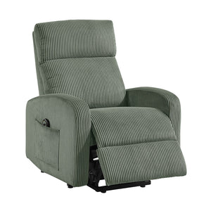 English Elm Contemporary Power Lift Chair Recliner with Plush Corduroy, Foam-Over-Coil Support & Side Pocket Green 31 L x 29 W x 24 H B011P395831