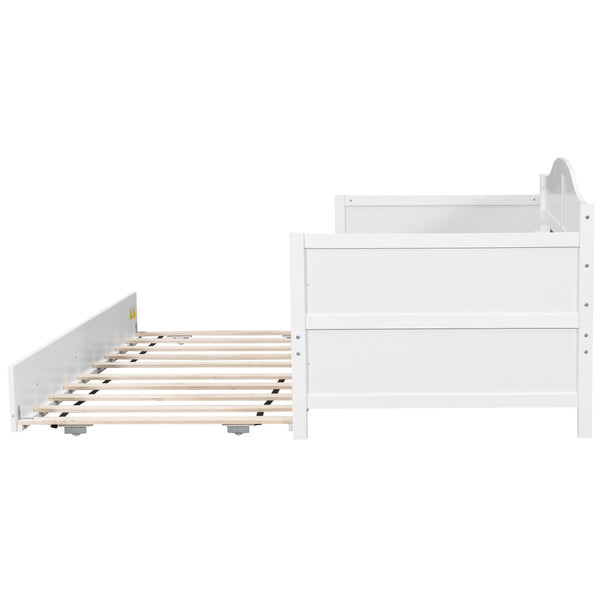 English Elm Twin Cottage Beadboard Daybed with Pull Out Trundle Solid Pine Guest Room Frame N708P357100K