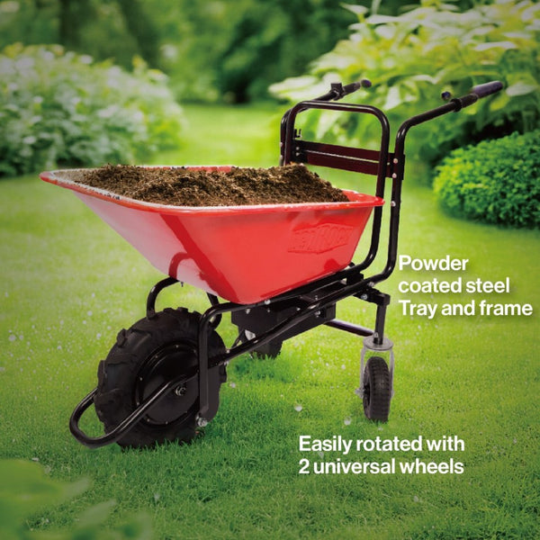 English Elm Wheelbarrow Electric 24v Brushless Motor 78l Steel Cart Forward Reverse Outdoor Hauler N727P171068R