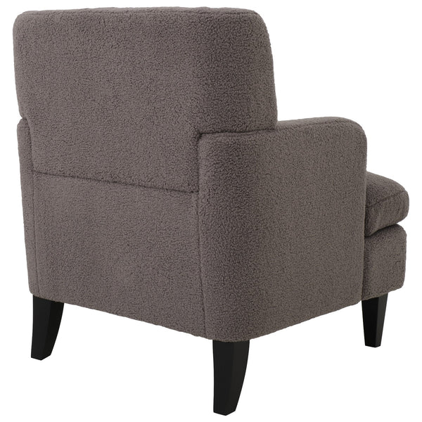 English Elm Christopher Knight Home® - Upholstered Teddy Fleece Armchair with Tufted Back, Contemporary Cozy Accent Seat for Living Room Brown N763P193158D