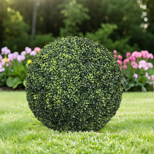 English Elm 22.4in Faux Boxwood Spheres Uv Resistant Outdoor Topiary Set for Porch Patio Garden W2945P460788