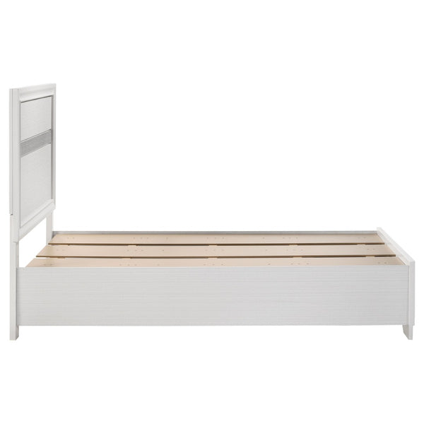 English Elm Urbana White Twin Storage Bed With Glamorous Glitter Panels & Convenient Slide-Out Drawers B062S00692-GIGA