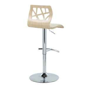 English Elm Adjustable Swivel Barstools Mid-century Modern Walnut and Cream Faux Leather Set of 2 B202S02182