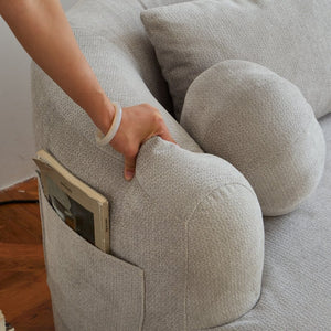 English Elm Sofa-in-a-box, Chenille Loveseat Frameless Foam 2 Seater for Modern Living Spaces Gray W668P381895