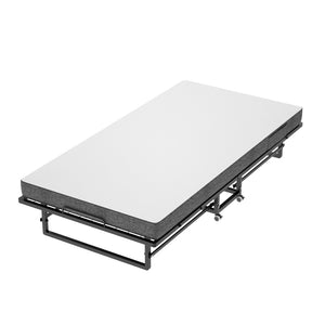 English Elm Portable Rollaway Guest Bed with Memory Foam Mattress Steel Frame and Storage Wheels T3210P471560