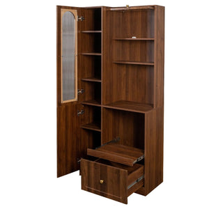 English Elm Kitchen Farmhouse Pantry Cabinet Tall Freestanding Three Door Pull Out Organizer W331S00212