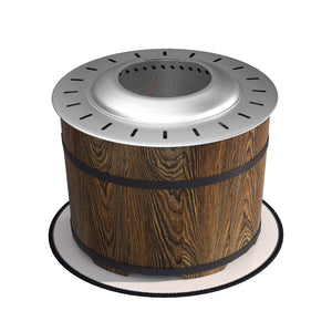 English Elm Outsunny Barrel Wood Burning Fire Pit Low Smoke Secondary Combustion Backyard Patio Portable Brown W2225P174288