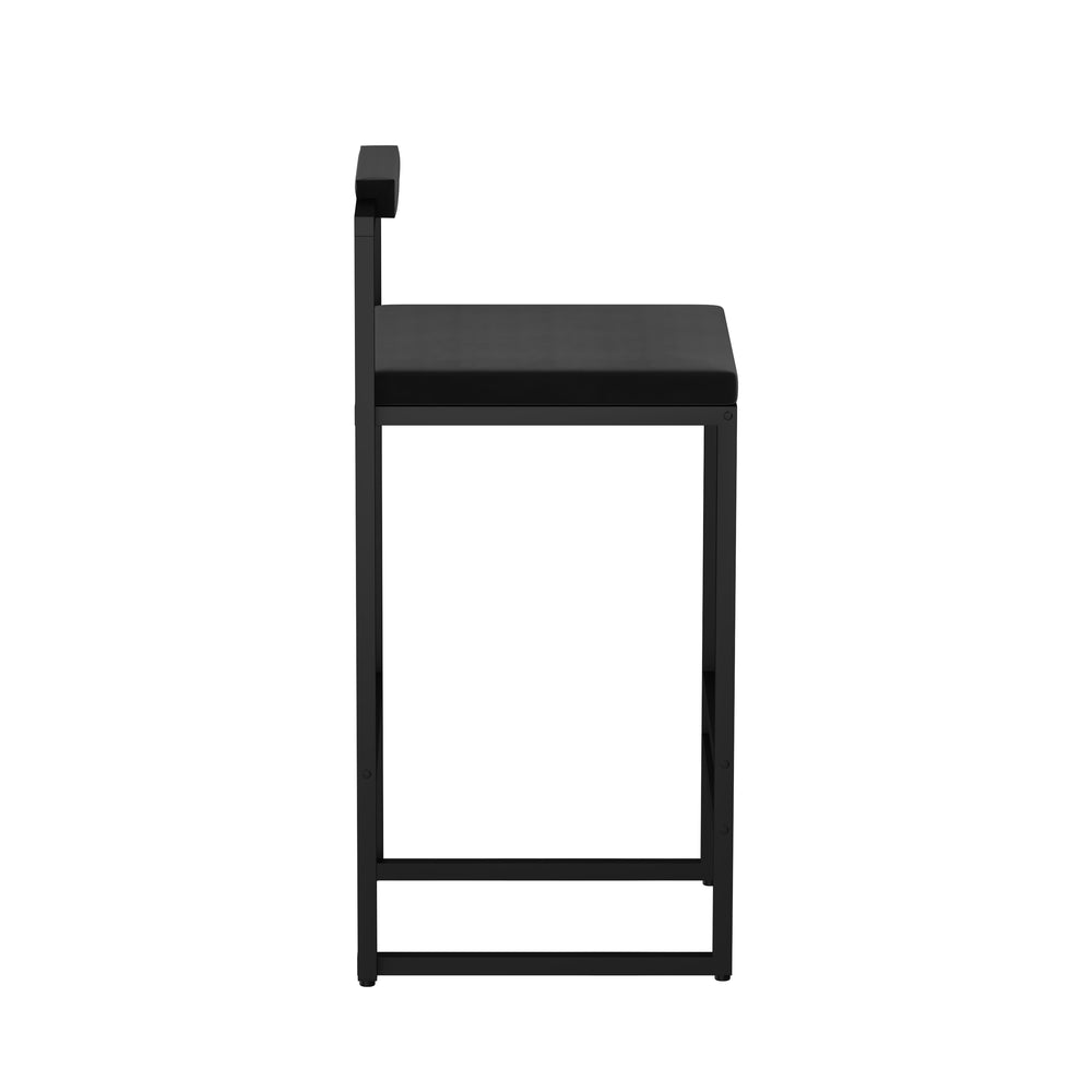 English Elm Modern Velvet Upholstered Bar Stools Set Of 2 - Stylish Counter Height Chairs With Footrest & Support W1757P310422