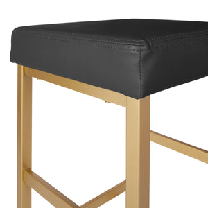 OSP Home Furnishings 30" Gold Backless Stool Black