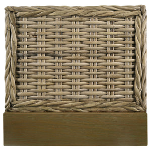 English Elm Almaden Kubu Grey Eastern King Panel Bed - Coastal-Inspired Rattan Design For Serene Bedrooms B062S01065