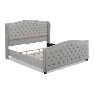 English Elm Jennifer Taylor Home - Marcella Upholstered King Bed Set - Silver Grey Comfort With Stylish Nailhead Accents & Durable Design B2719P238222