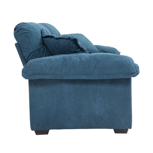 English Elm 84" Chenille Sofa Loveseat with Memory Foam & Pocket Springs, Plush Dual-Layer Comfort, Sturdy Frame Blue W676S00010