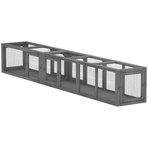 English Elm Outdoor Modular Cat Tunnel Enclosure Fir Wood Wire Frame Patio Pet Walkway T3971P459618