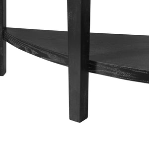 English Elm Christopher Knight Home® - Mirod 55'' Half-Moon Entryway Table with Ash Veneer, Dusty Distress Finish & Dual Open Shelves for Hallway Elegance N760P285986B