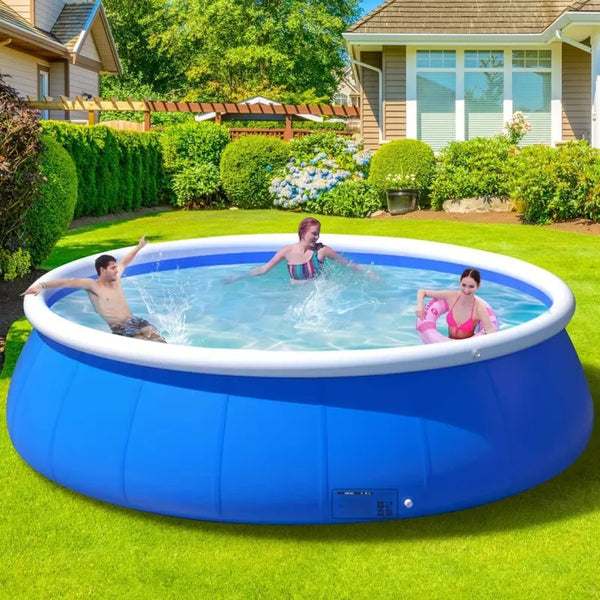 English Elm Inflatable Round Family Pool with Butterfly Print and Reinforced Pvc Mesh Sidewalls W2710P305024