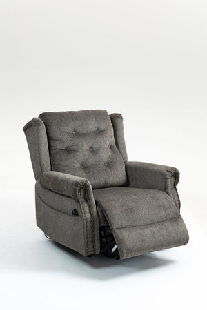 English Elm Power Lift Recliner modern velvet lift chair with remote, tufted wingback, ergonomic support, 350 lb capacity Grey W547S00074
