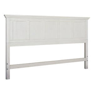 OSP Home Furnishings Farmhouse Basics King Bed Headboard Rustic White