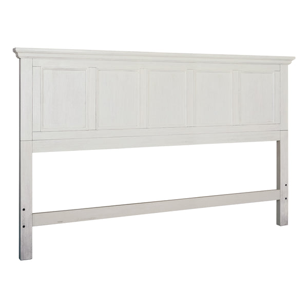 OSP Home Furnishings Farmhouse Basics King Bed Headboard Rustic White