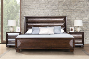 English Elm Transitional Solid Wood Nightstand with Dovetail Drawers and Felt Lining for Bedroom Espresso B2741P435296