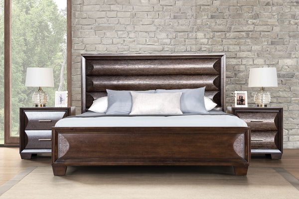 English Elm Transitional Solid Wood Nightstand with Dovetail Drawers and Felt Lining for Bedroom Espresso B2741P435296