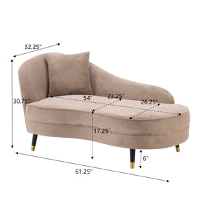 English Elm Bellaluxe Boucle Curved Chaise Lounge Upholstered Reading Chair for Bedroom or Office Camel N773P399982N