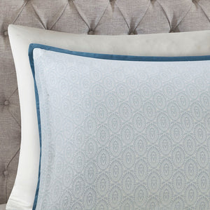 English Elm King/Cal Isla 3-Piece Cotton Reversible Duvet Cover Set – Floral Medallion Watercolor Botanicals, OEKO-TEX Certified B035129160