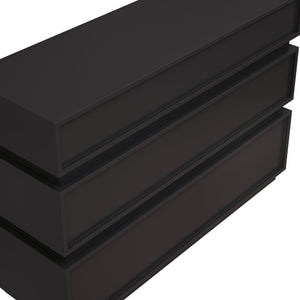 English Elm 6 Modern 6-Drawer Dresser Black No Handle Bedroom Chest with Wide Storage, Sleek Scratch-Resistant Design W757P318427