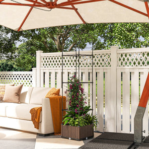 English Elm Outsunny Vertical Garden Planter With Trellis - Self-Watering Raised Bed For Tomatoes & Climbing Vines W2225P174411-GIGA