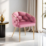 Christopher Knight Home® - Noble House - - Luxury Handmade Accent Chair With Gold Legs, Modern Velvet Armchair For Living Room And Bedroom