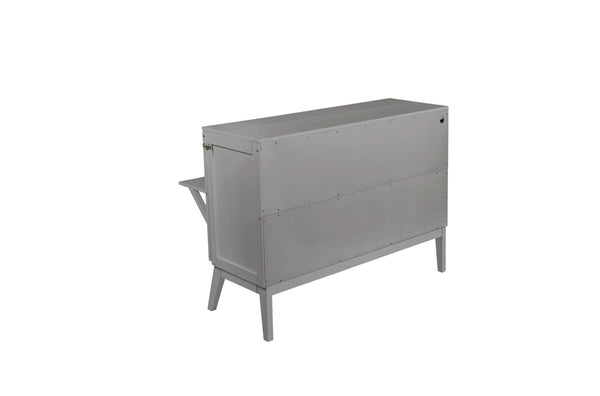 English Elm Queen Murphy Cabinet Bed Solid Pine Build with Usb Charging and Fold Out Desktop Grey W504S00167