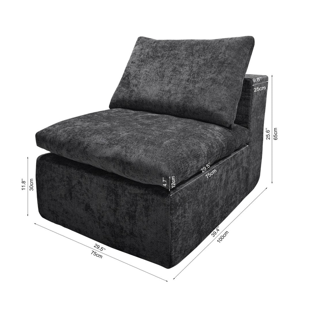 English Elm Wi-010-grey-1u Modular Sectional Sofa with Reversible Chaise in Corduroy Upholstery White W3819P405025