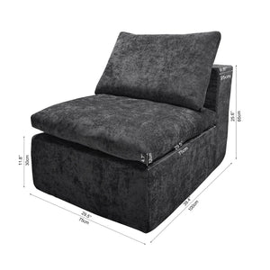 English Elm Wi-010-grey-1u Modular Sectional Sofa with Reversible Chaise in Corduroy Upholstery Grey W3819P405022