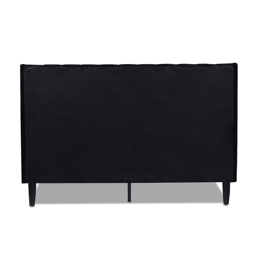 English Elm Jennifer Taylor Home - Aspen Elegant Anthracite Black Velvet Tufted Headboard Platform Bed Set, Queen - Modern Comfort B2719P238508