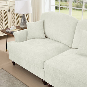 English Elm Classic Comfy Modular U-Shape Sectional Sofa: Stylish Chenille Couch With Flared Arms & Ottomans W3041S00235