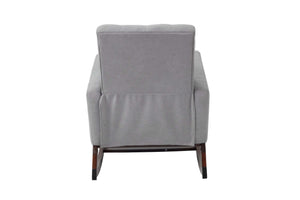 English Elm Classic Rocker Chair Diamond Button Tufted Fully Upholstered Rocking Seat with Plush Comfort and Stylish Exposed Legs Espresso,Steel Gray 30 L x 29 W x 20 H B011P375974